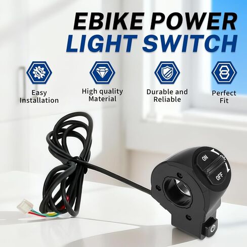 استبدال مفتاح الطاقة والإضاءة Ebike 48 فولت للدراجة الكهربائية Jetson Bolt & DYU D1F، جزء إصلاح مفتاح التحكم في التشغيل/الإيقاف ذو 4 دبابيس in Kuwait