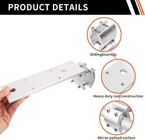 2 Pack Grill Rail Mount Bracket, Compatible to Camping Inside/Outboard 7/8" to 1-1/4" Round or 1-1/4" Square Horizontal Railings in Kuwait