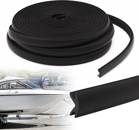 60ft Boat Rub Rail Vinyl Insert,3/4" x 3/8" Flexible Rub Rail for Boats, UV & Saltwater Resistant Boat Edge Protection, Easy Installation for Yachts, Pontoons, Speedboats in Kuwait