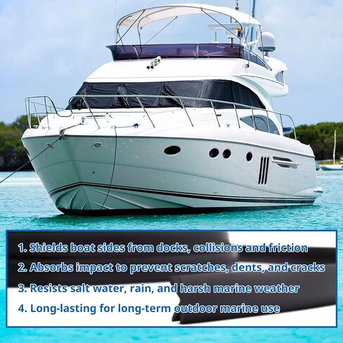 60ft Boat Rub Rail Vinyl Insert,3/4" x 3/8" Flexible Rub Rail for Boats, UV & Saltwater Resistant Boat Edge Protection, Easy Installation for Yachts, Pontoons, Speedboats in Kuwait