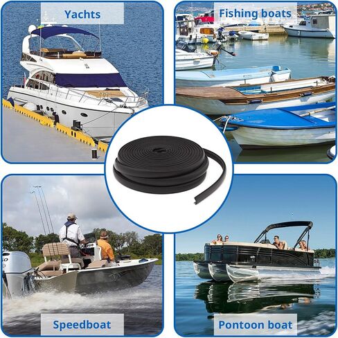60ft Boat Rub Rail Vinyl Insert,3/4" x 3/8" Flexible Rub Rail for Boats, UV & Saltwater Resistant Boat Edge Protection, Easy Installation for Yachts, Pontoons, Speedboats in Kuwait