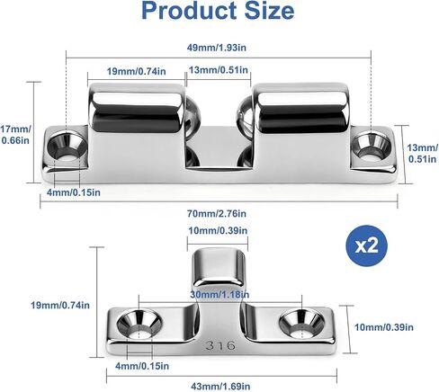 Linkstyle Marine مزدوج الأسطوانة الصيد: 316 مزلاج باب خزانة من الفولاذ المقاوم للصدأ، قابل للتعديل للقبض على التوتر للقوارب واليخوت وRV ومقصورات التخزين in Kuwait