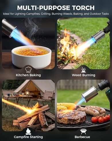 Propane Torch Gun, Weed Torch Propane Burner & Cooking Blow Torch with Safety Lock, One-Touch Max Fire, Adjustable Flame for Searing Steak, BBQ, Charcoal Starter & Weed Burning (Tank Not Included) in Kuwait