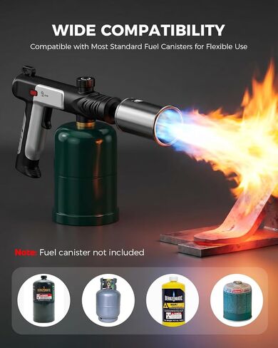 Propane Torch Gun, Weed Torch Propane Burner & Cooking Blow Torch with Safety Lock, One-Touch Max Fire, Adjustable Flame for Searing Steak, BBQ, Charcoal Starter & Weed Burning (Tank Not Included) in Kuwait
