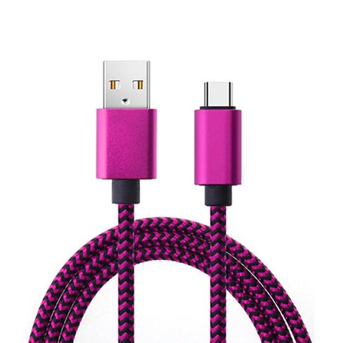 كابل شاحن سريع، 6.6 قدم USB A إلى النوع C سلك شحن سريع منسوج متوافق مع الهواتف الذكية والأجهزة اللوحية (أرجواني، 3 أمتار) in Kuwait
