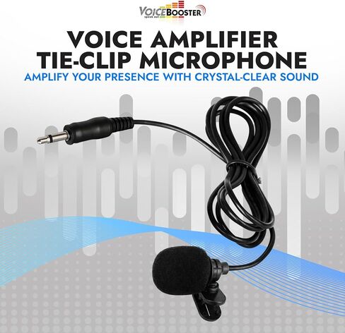 ميكروفون VoiceBooster بمشبك ربط - ميكروفون بمشبك مع قابس 3.5 ملم لمضخمات صوت VoiceBooster وAker - ذراع قابل للتعديل، طرف إسفنجي لتقليل الضوضاء - مثالي للمعلمين والمرشدين ومقدمي العروض in Kuwait