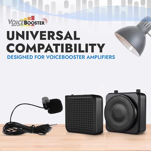 ميكروفون VoiceBooster بمشبك ربط - ميكروفون بمشبك مع قابس 3.5 ملم لمضخمات صوت VoiceBooster وAker - ذراع قابل للتعديل، طرف إسفنجي لتقليل الضوضاء - مثالي للمعلمين والمرشدين ومقدمي العروض in Kuwait