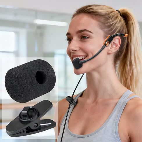 6 قطع من أغطية الميكروفون من SOULWIT + 4 مشابك لميكروفونات سماعات الرأس Shure SM31(SM31FH,SM31FT)، P31(PGA31,PGA31TQG)، غطاء إسفنجي واقٍ للميكروفون - أسود in Kuwait