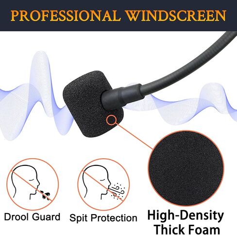 6 قطع من أغطية الميكروفون من SOULWIT + 4 مشابك لميكروفونات سماعات الرأس Shure SM31(SM31FH,SM31FT)، P31(PGA31,PGA31TQG)، غطاء إسفنجي واقٍ للميكروفون - أسود in Kuwait