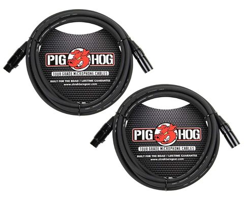 كابلات ميكروفون من Pig Hog PHM15 بطول 8 مم و15 قدم من XLR إلى XLR - عبوتان in Kuwait