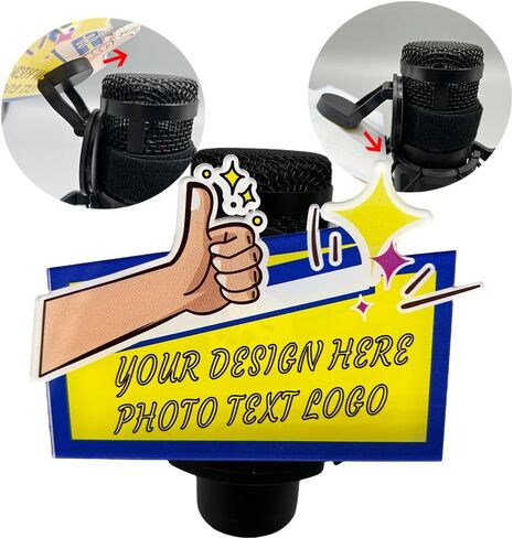 Customized microphone logo acrylic flag custom size adjusted and retractable(red) in Kuwait
