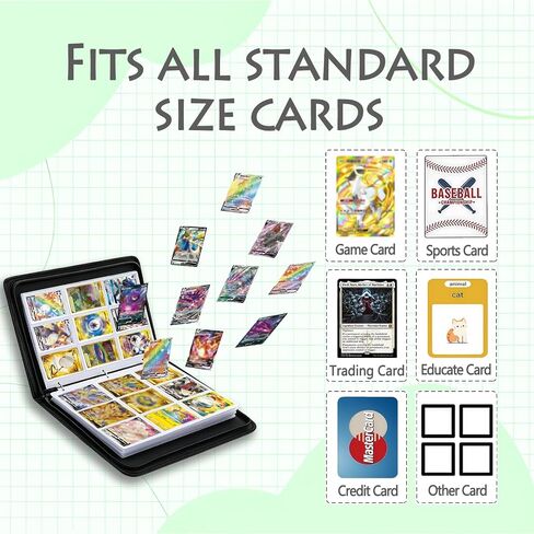 9-Pocket Card Binder, 900 Pockets Vending Machine Trading Card Album | Card Collector Holder Folder,50 Double-sided Removable Sleeves,Zipper,Strap,Waterproof Leather,3-Ring,for MTG TCG Card in Kuwait