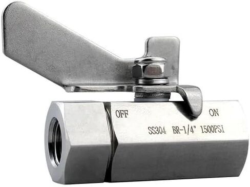 1 قطعة 3/8 "الفولاذ المقاوم للصدأ صمام كروي عالي الضغط 1500psi لأداة مصدر الهواء أنابيب المياه وصلات المواسير in Kuwait