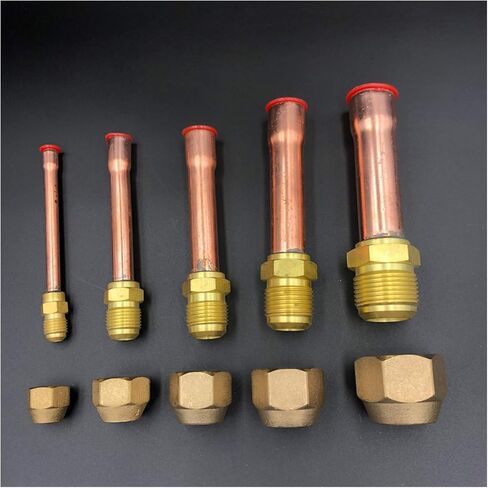 تجهيزات الأنابيب 45 درجة SAE 1/4" 3/8" 1/2" 3/4" موصل متوهج مع تركيبات نحاسية لمكيفات الهواء (اللون: مع صامولة، مواصفات الخيط: مقاس متوهج 12.7 مم OD) تجهيزات السباكة in Kuwait