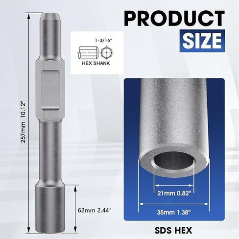 Ground Rod Driver SDS-Hex Demolition Jack Hammer,Hammer Drill Rod Driver Hex Shank, 1-3/16" Hex Shank in Kuwait