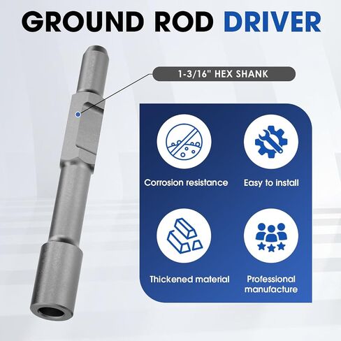 Ground Rod Driver SDS-Hex Demolition Jack Hammer,Hammer Drill Rod Driver Hex Shank, 1-3/16" Hex Shank in Kuwait