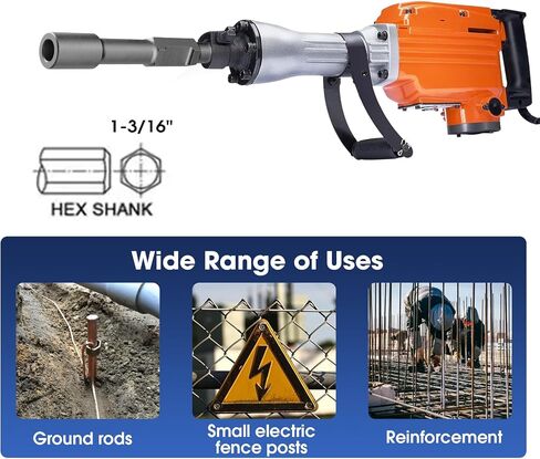 Ground Rod Driver SDS-Hex Demolition Jack Hammer,Hammer Drill Rod Driver Hex Shank, 1-3/16" Hex Shank in Kuwait