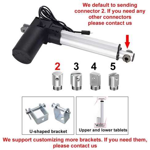 Linear Actuator 6000N Electric Push Rod IP54 DC Motor Remote Rod 12-48V High Thrust Low Noise U-Shape(150mm,5MM PER Second 6000N_24V) in Kuwait