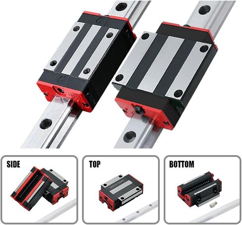 2 pcs HGR30 200-500mm Linear Rails with Green Dust + 4 pcs HGH30CA/HGW30CC/HGH30HA/HGW30HC Carriages for Computerized Numerical Control Router(2 Rails 4 HGW30CC,450mm) in Kuwait