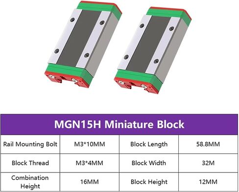 2 قطعة MGN15C MGN15H MGW15C MGW15H كتلة النقل للطابعة MGNR15 MGWR15 دليل خطي ثلاثية الأبعاد جزء التحكم الرقمي المحوسب (2 قطعة MGN15H) in Kuwait