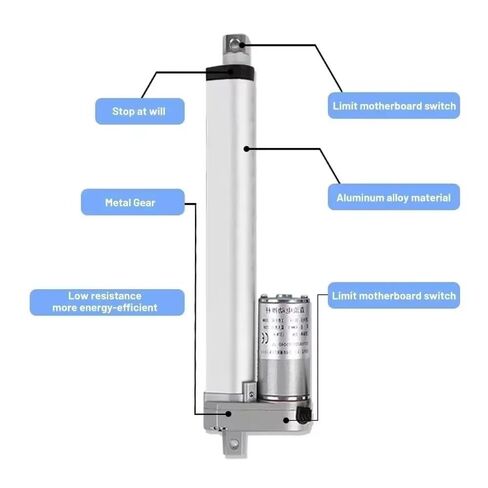 2500N Linear Actuator 12/24V DC,HA-A2 Adjustable Stroke 50-1000mm, IP54 Waterproof with Dual Brackets & T2 Connector(3mm-S 2500N,800MM Stroke_24V) in Kuwait