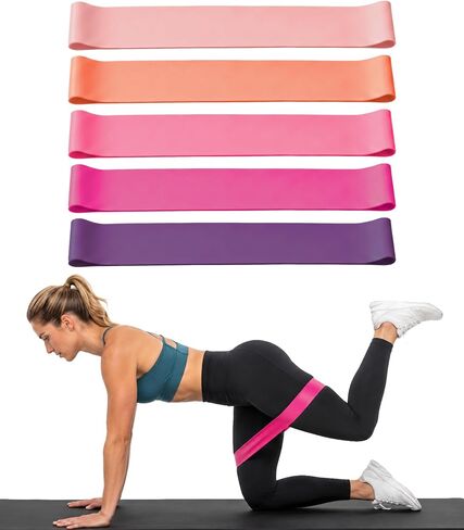 Wenoker 5-Pack Resistance Bands,Elastic Exercise Bandsfor Strength Training, Stretching, Workout; Home GymEquipment for Women Men, Pilates Yoga Physical Therapy, LegGlute Arm Exercise Kit in Kuwait