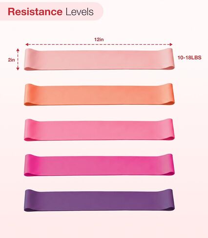 Wenoker 5-Pack Resistance Bands,Elastic Exercise Bandsfor Strength Training, Stretching, Workout; Home GymEquipment for Women Men, Pilates Yoga Physical Therapy, LegGlute Arm Exercise Kit in Kuwait