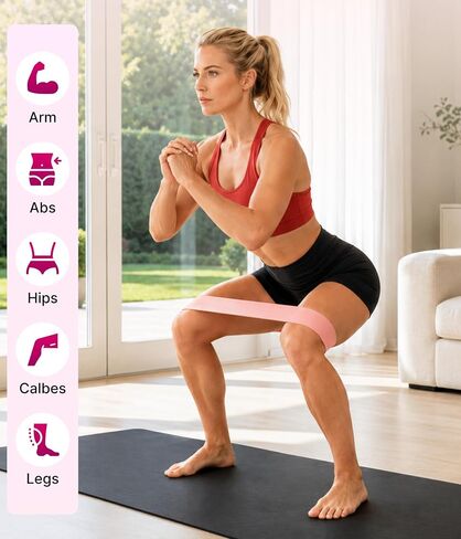 Wenoker 5-Pack Resistance Bands,Elastic Exercise Bandsfor Strength Training, Stretching, Workout; Home GymEquipment for Women Men, Pilates Yoga Physical Therapy, LegGlute Arm Exercise Kit in Kuwait