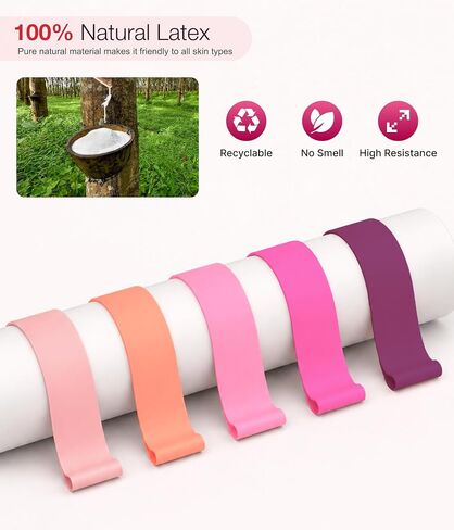 Wenoker 5-Pack Resistance Bands,Elastic Exercise Bandsfor Strength Training, Stretching, Workout; Home GymEquipment for Women Men, Pilates Yoga Physical Therapy, LegGlute Arm Exercise Kit in Kuwait