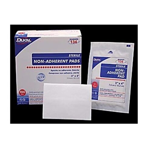 Dukal DUK 134 Non-Adherent Dressing Pad, Sterile, 3" x 4" (Pack of 100) in Kuwait