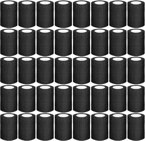 60 Pack Black Self Adhesive Bandage Wrap Bulk 3 Inch x 5 Yards Cohesive Bandage,Vet Wrap Breathable Elastic Self-Adherent Tape for Stretch Athletic Sports Wrist Ankle Dogs Pet Vet Wrap in Kuwait