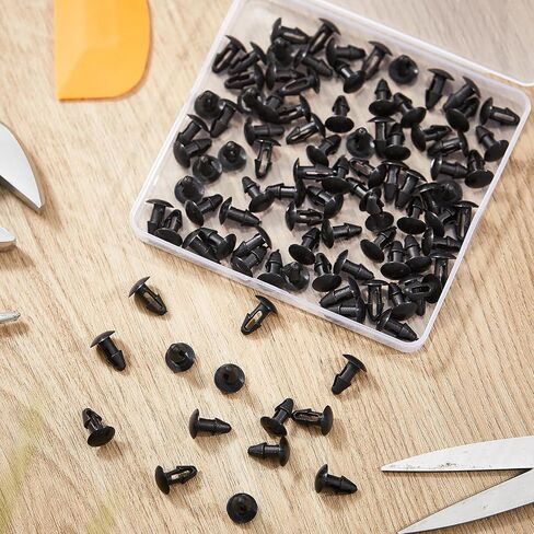 100 Pcs Strapping Rivets 15/64 Inch Hole Patio Strapping Fasteners for Patio Furniture Repair Webbing Lawn Chair Lounge Accessories, 0.66 x 0.48 Inch (Black) in Kuwait