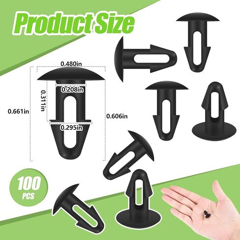 100 Pcs Strapping Rivets 15/64 Inch Hole Patio Strapping Fasteners for Patio Furniture Repair Webbing Lawn Chair Lounge Accessories, 0.66 x 0.48 Inch (Black) in Kuwait
