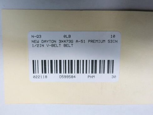 DAYTON 3X473G A-51 Premium V-Belt 53IN 1/2IN D599584 in Kuwait