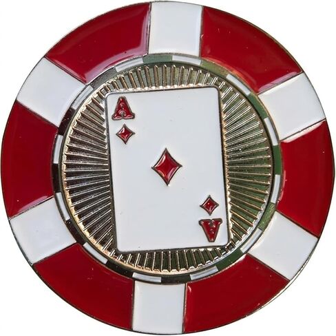 علامة كرة البوكر من Ace of Diamonds - علامة كرة جولف معدنية لوضع علامة جولف على شكل كازينو مضحك باللون الأخضر، علامة كرة محاذاة للرجال والنساء in Kuwait
