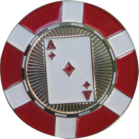 علامة كرة البوكر من Ace of Diamonds - علامة كرة جولف معدنية لوضع علامة جولف على شكل كازينو مضحك باللون الأخضر، علامة كرة محاذاة للرجال والنساء in Kuwait