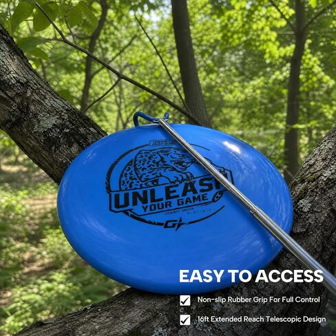 4-in-1 Disc Golf Retriever Pole 16 Feet, Telescopic Discs Retriever with Durable Stainless Steel Frame and Carry Bag - Disc Golf Accessories for Water Trees Bushes in Kuwait