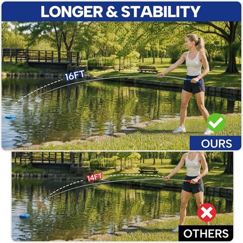 4-in-1 Disc Golf Retriever Pole 16 Feet, Telescopic Discs Retriever with Durable Stainless Steel Frame and Carry Bag - Disc Golf Accessories for Water Trees Bushes in Kuwait
