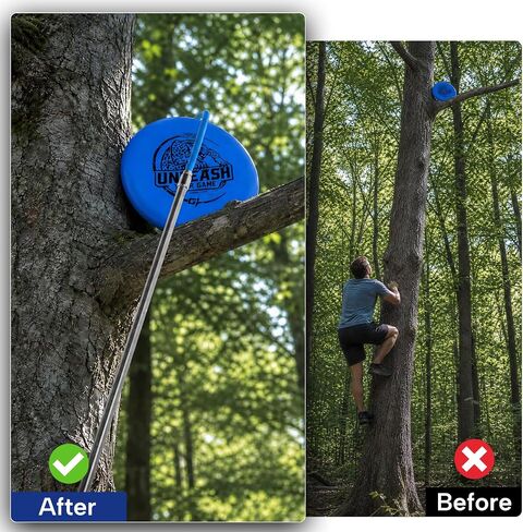 4-in-1 Disc Golf Retriever Pole 16 Feet, Telescopic Discs Retriever with Durable Stainless Steel Frame and Carry Bag - Disc Golf Accessories for Water Trees Bushes in Kuwait