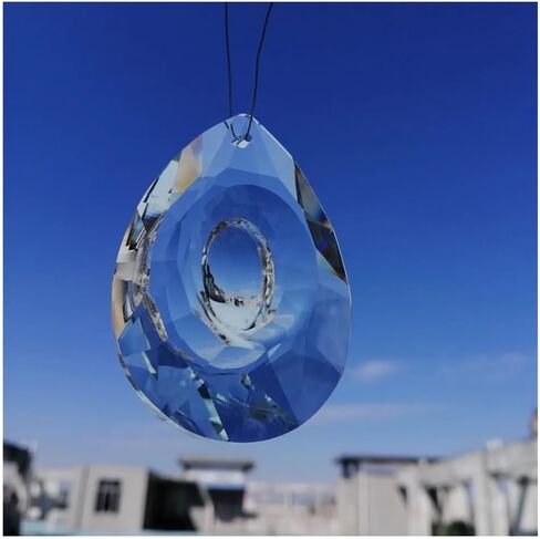 Hanging Crystals Prisms 2pcs 63mm Shaped Crystal Prisms Pendant Chandelier Home Decor Lighting Lamp Accessories Hangings Crystals for Decoration in Kuwait