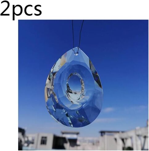 Hanging Crystals Prisms 2pcs 63mm Shaped Crystal Prisms Pendant Chandelier Home Decor Lighting Lamp Accessories Hangings Crystals for Decoration in Kuwait