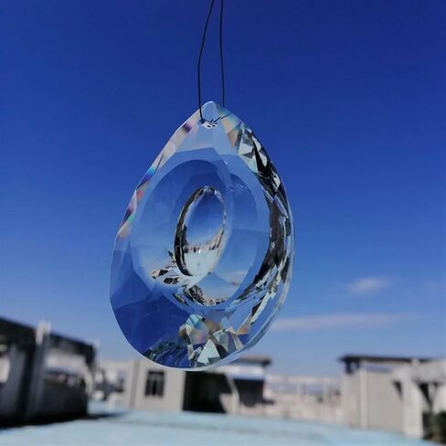 Hanging Crystals Prisms 2pcs 63mm Shaped Crystal Prisms Pendant Chandelier Home Decor Lighting Lamp Accessories Hangings Crystals for Decoration in Kuwait