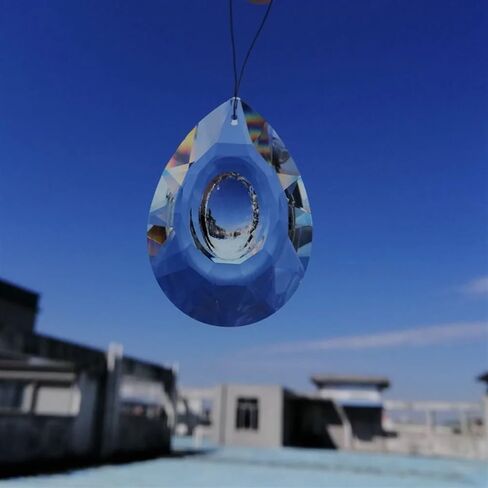 Hanging Crystals Prisms 2pcs 63mm Shaped Crystal Prisms Pendant Chandelier Home Decor Lighting Lamp Accessories Hangings Crystals for Decoration in Kuwait