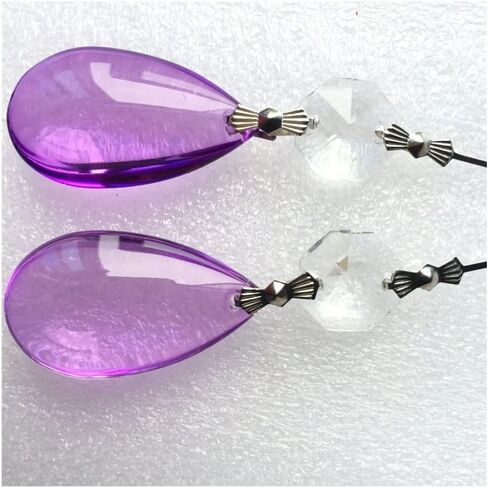 Hanging Crystals Prisms 10pcs/lot 72mm Purple Crystal Pendant Glass Hanging Drops Hangings Crystals for Decoration in Kuwait