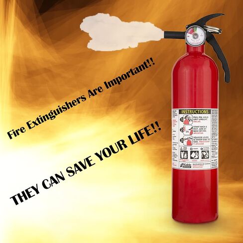 Kidde FA110 Multipurpose Fire Extinguishers 1 Pack - Red, (Rating 1-A:10-B:C) Includes Wholesalehome Cleaning Cloth in Kuwait