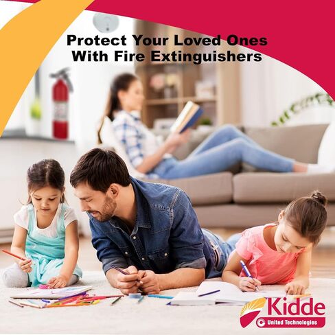 Kidde FA110 Multipurpose Fire Extinguishers 1 Pack - Red, (Rating 1-A:10-B:C) Includes Wholesalehome Cleaning Cloth in Kuwait