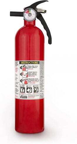 Kidde FA110 Multipurpose Fire Extinguishers 1 Pack - Red, (Rating 1-A:10-B:C) Includes Wholesalehome Cleaning Cloth in Kuwait
