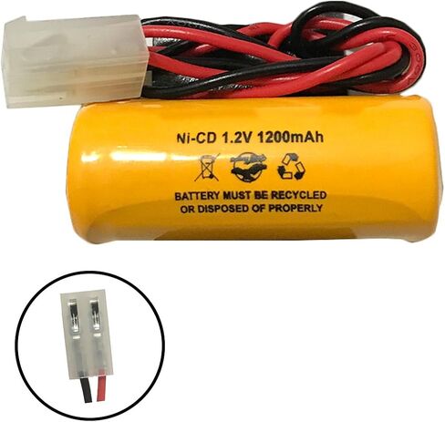(2 Pack) ELB1P201N1 ELB-1P201N1 1.2v 1200mAh Ni-CD Battery Pack Replacement for Exit Sign Emergency Light ELB0300 ELB-0300 in Kuwait