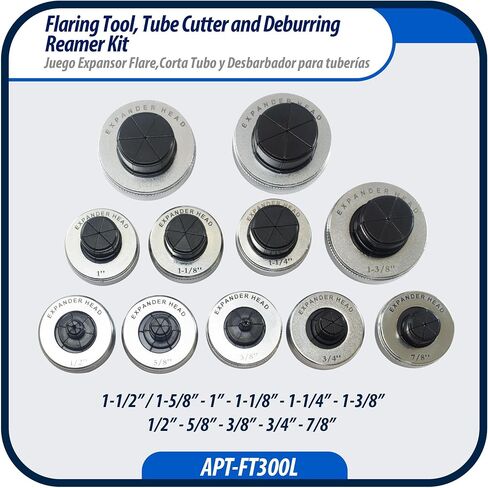 أداة التوسيع الهيدروليكي APT-FT300L من Appli Parts، مجموعة أدوات قطع الأنابيب وإزالة الأزيز لأنبوب القطر الخارجي من 3/8 إلى 1-5/8 للنحاس والألومنيوم والأنابيب المعدنية الناعمة الأخرى in Kuwait