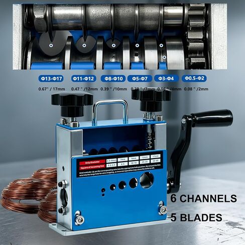 2-in-1 Wire Stripper Machine, Manual Wire Stripping Machine with 6 Channels and 5 Blades, Scrapping Copper Wire Peeler Machine for 0.06-0.67 inches, Drill Powered Hand Crank Wire Stripper Tool in Kuwait